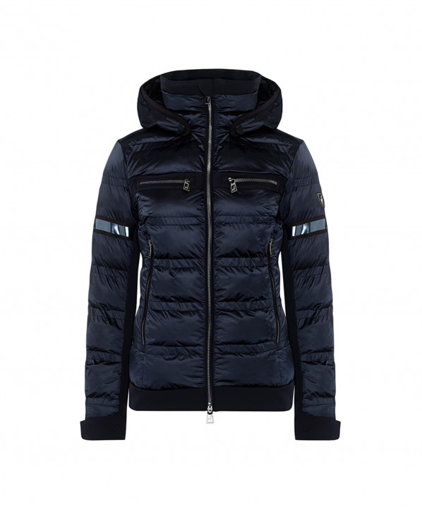 Magasin ski Paris : Veste de ski femme Yoko splendid & fourrure  Coupe:Femme Couleur:Bleu marine