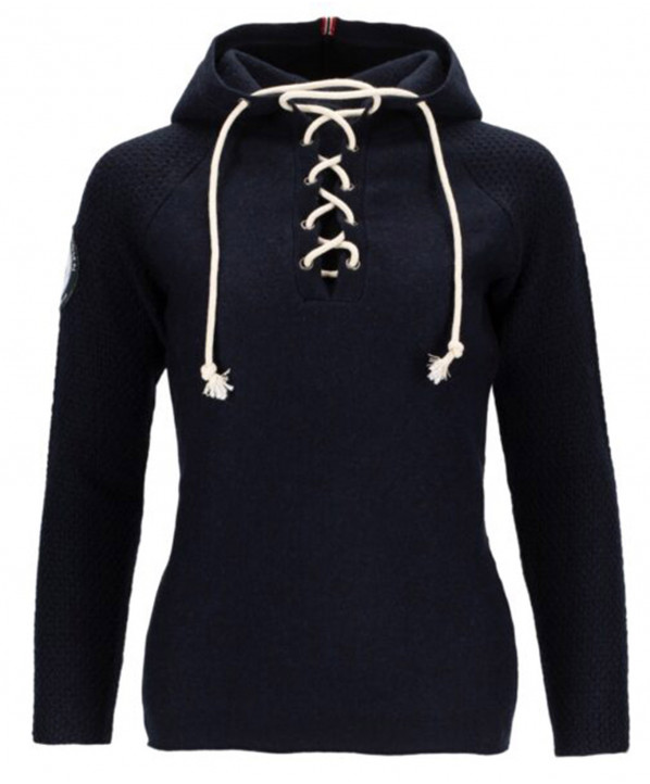 ski shop Paris : Amundsen BOILED HOODIE LACED Women's pullover  Gender:Women Couleur:Navy blue