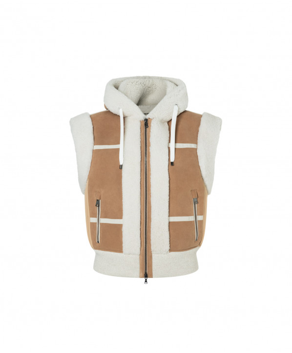 Magasin ski Paris : Gilet sans manches femme Bogner FELI  Coupe:Femme Couleur:Marron clair 