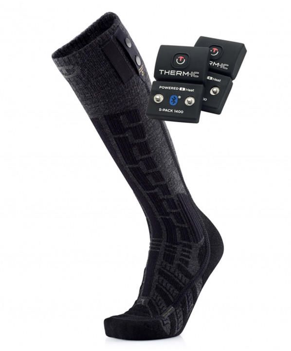 ski shop Paris : Therm-ic heated Comfort Socks S.E.T Ski socks + battery 1400B  Gender:Unisex Couleur:Black 